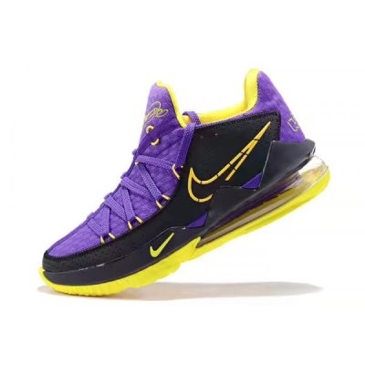 Nike Erkek Lebron 17 Low Mor / Siyah / Sarı Basketbol Ayakkabısı Türkiye - B6GR881Q